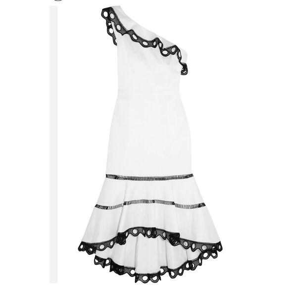 Alexis "Christie" dress with contrast scalloped lace trim size small (new) - Picture 4 of 10